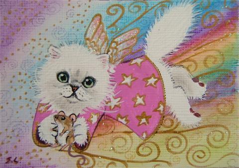 http://www.suzannelegoodcats.com/gallery/Albums/Album7/Large/ACEO_angel_cat___mouse.jpg